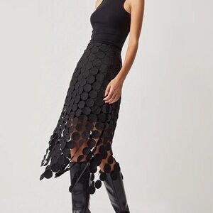 Commense Black Asymmetrical Circle Skirt